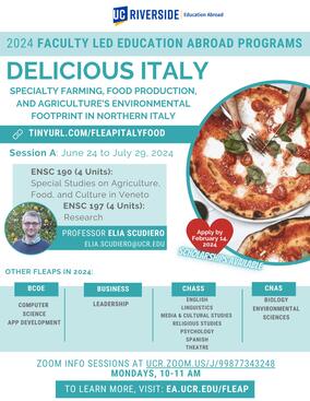 Delicious Italy: Specialty Farming, Food Production, And Agriculture's Envionmental Footprint in Northern Italy